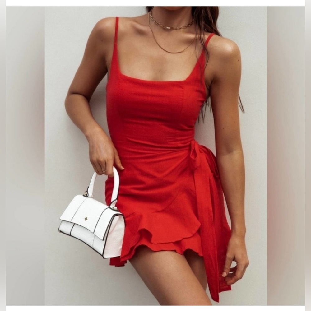 Princess Polly Women’s Love Lane Mini Dress in Red Size 4 worn once